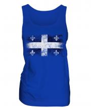 Quebec Distressed Flag Ladies Vest