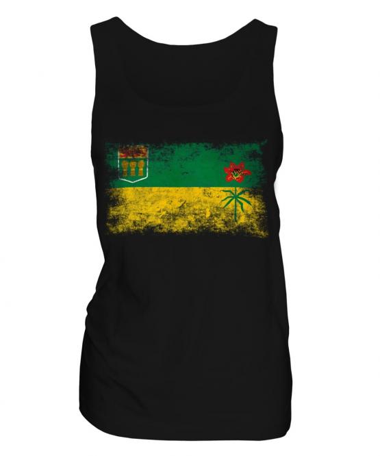 Saskatchewan Distressed Flag Ladies Vest
