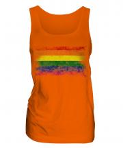 Gay Pride Distressed Flag Ladies Vest