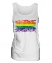 Gay Pride Distressed Flag Ladies Vest