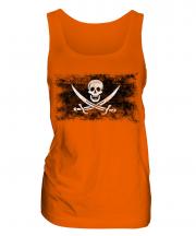 Pirate Distressed Flag Ladies Vest