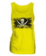 Pirate Distressed Flag Ladies Vest