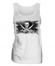 Pirate Distressed Flag Ladies Vest