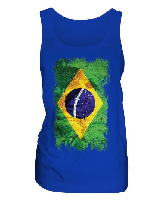 Brazil Grunge Flag Ladies Vest