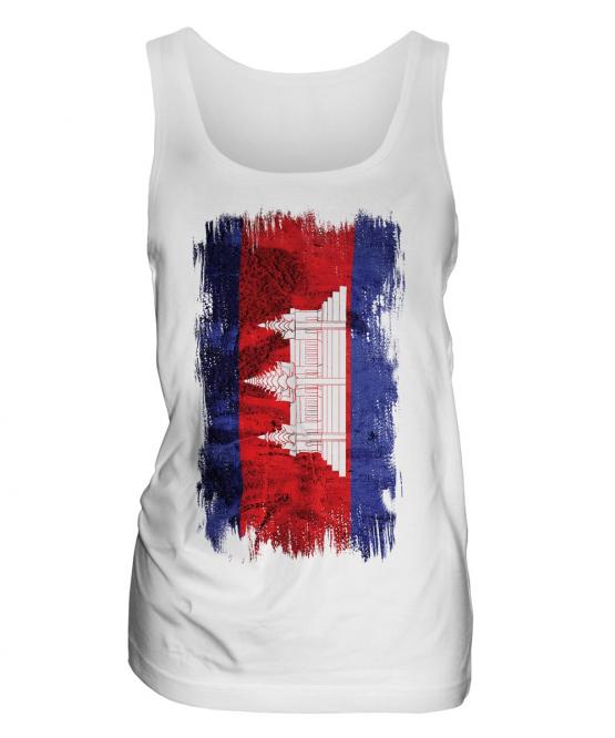 Cambodia Grunge Flag Ladies Vest
