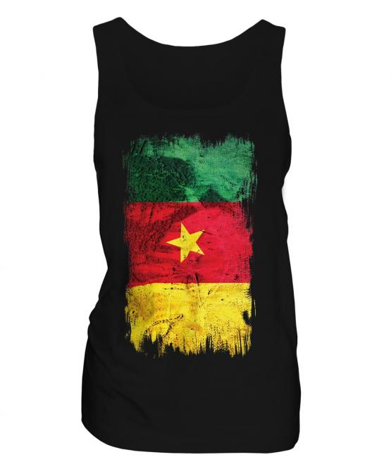 Cameroon Grunge Flag Ladies Vest