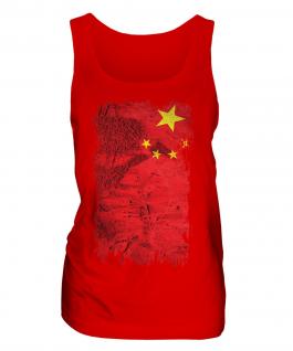 China Grunge Flag Ladies Vest
