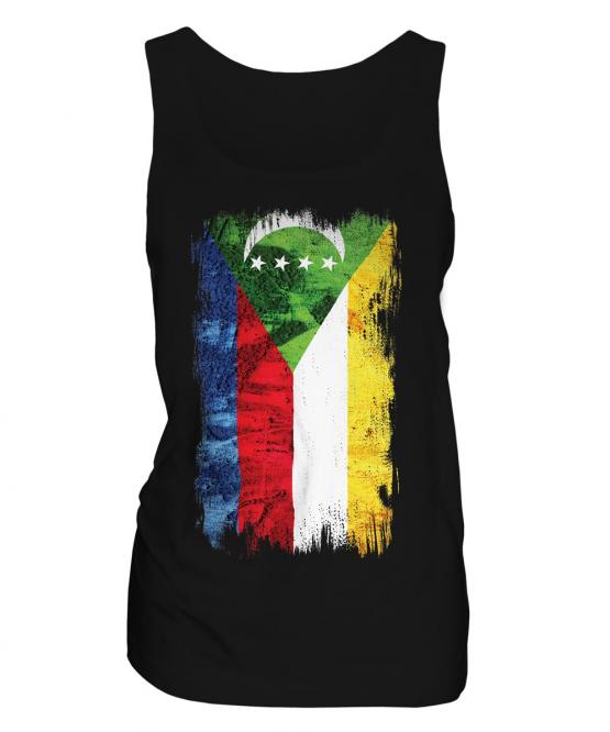 Comoros Grunge Flag Ladies Vest
