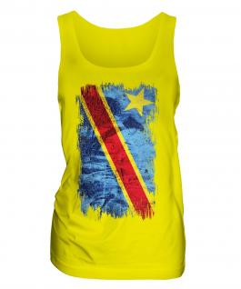 Democratic Rep. Of Congo Grunge Flag Ladies Vest