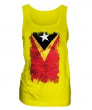 East Timor Grunge Flag Ladies Vest