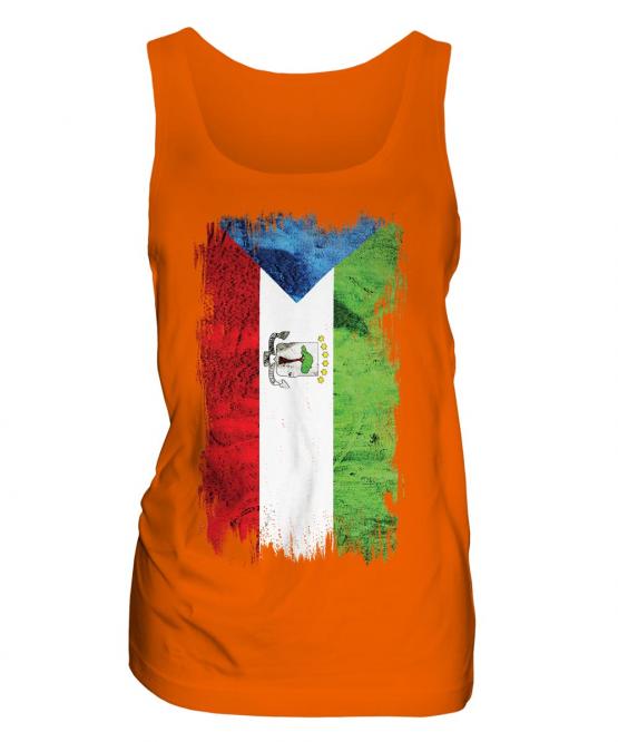 Equatorial Guinea Grunge Flag Ladies Vest