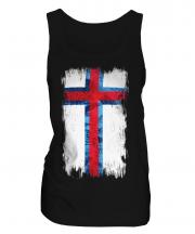 Faroe Islands Grunge Flag Ladies Vest