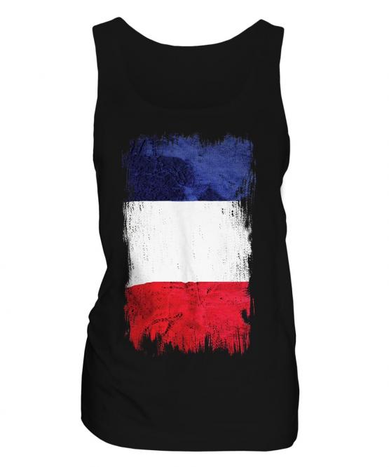 France Grunge Flag Ladies Vest
