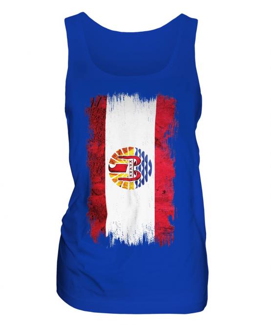 French Polynesia Grunge Flag Ladies Vest