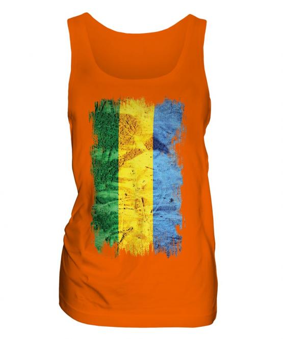Gabon Grunge Flag Ladies Vest