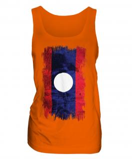 Laos Grunge Flag Ladies Vest