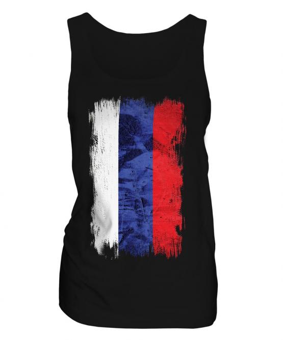 Russia Grunge Flag Ladies Vest