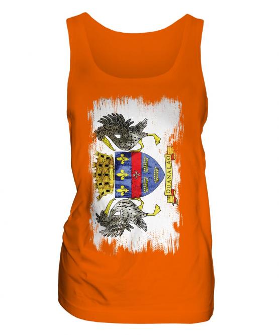 Saint Barthelemy Grunge Flag Ladies Vest