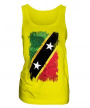 Saint Kitts And Nevis Grunge Flag Ladies Vest