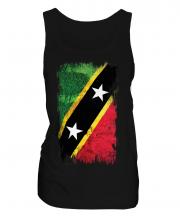 Saint Kitts And Nevis Grunge Flag Ladies Vest