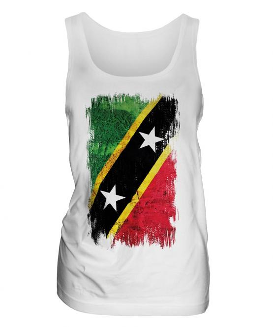 Saint Kitts And Nevis Grunge Flag Ladies Vest