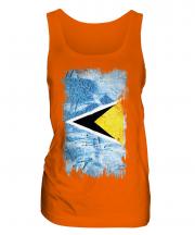 Saint Lucia Grunge Flag Ladies Vest