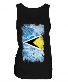 Saint Lucia Grunge Flag Ladies Vest