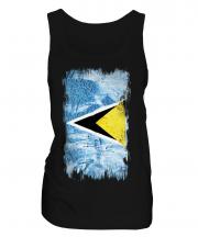 Saint Lucia Grunge Flag Ladies Vest