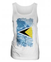 Saint Lucia Grunge Flag Ladies Vest