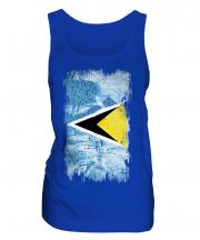 Saint Lucia Grunge Flag Ladies Vest
