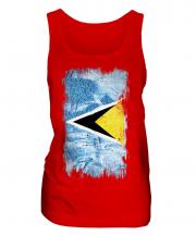 Saint Lucia Grunge Flag Ladies Vest