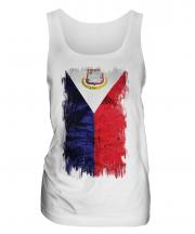 Saint Martin Grunge Flag Ladies Vest