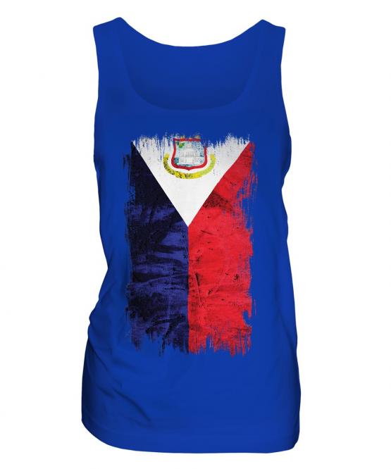 Saint Martin Grunge Flag Ladies Vest