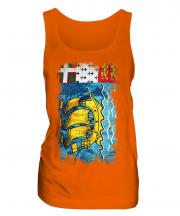 Saint Pierre And Miquelon Grunge Flag Ladies Vest