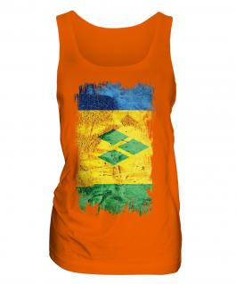 Saint Vincents And The Grenadines Grunge Flag Ladies Vest