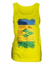 Saint Vincents And The Grenadines Grunge Flag Ladies Vest