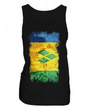 Saint Vincents And The Grenadines Grunge Flag Ladies Vest