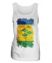 Saint Vincents And The Grenadines Grunge Flag Ladies Vest