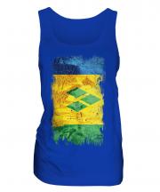 Saint Vincents And The Grenadines Grunge Flag Ladies Vest