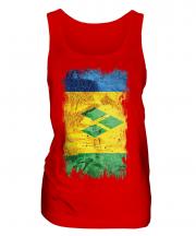Saint Vincents And The Grenadines Grunge Flag Ladies Vest