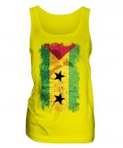 Sao Tome E Principe Grunge Flag Ladies Vest
