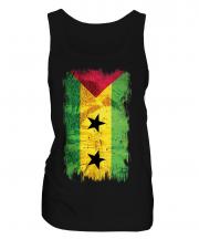 Sao Tome E Principe Grunge Flag Ladies Vest