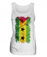 Sao Tome E Principe Grunge Flag Ladies Vest