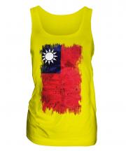 Taiwan Grunge Flag Ladies Vest