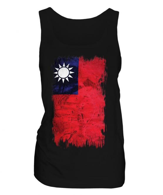 Taiwan Grunge Flag Ladies Vest