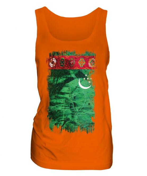 Turkmenistan Grunge Flag Ladies Vest