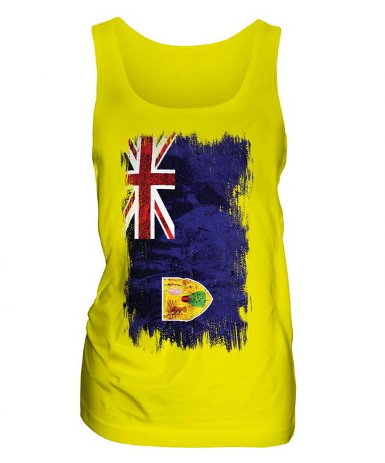 Turks And Caicos Islands Grunge Flag Ladies Vest