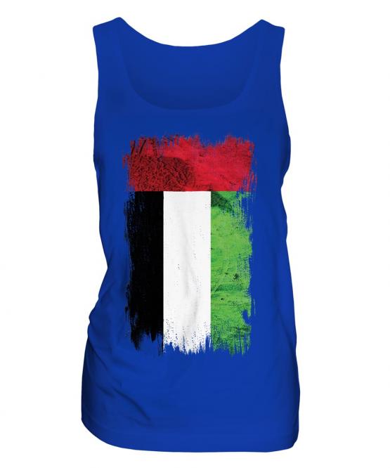 United Arab Emirates Grunge Flag Ladies Vest