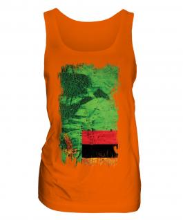 Zambia Grunge Flag Ladies Vest