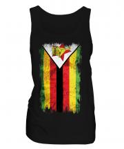Candymix T-Shirt Donna Bandiera Zimbabwe Grunge - Maglietta In Cotone 100%